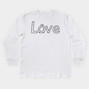 Funny Love Black Design Kids Long Sleeve T-Shirt